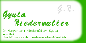 gyula niedermuller business card
